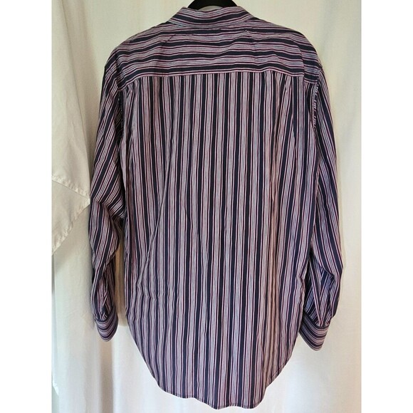 Mens Tommy Bahama Purple Blue Striped Long Sleeve Shirt XL - Picture 4 of 10
